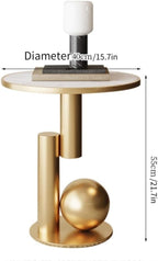 Side Table Round, Modern Accent End Table, Small Drink Table for Small Spaces, Gold