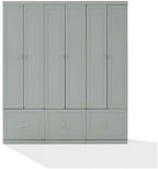 Maykoosh Country Cottage 3-Piece Entryway Set with 3 Pantry Closets, Gray - 12.5 x 66 x 74 inches, Ample Storage Space, Pantry with Storage with Shelves, Double Hooks