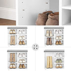 VASAGLE Shoe Bench with Cushion, 10 Compartments, 11.8 x 40.9 x 18.9 Inches | Entryway Storage Bench with Padded Seat, for Bedroom, Cloud White and Dove Gray, CUSTOS Collection ULHS10WT