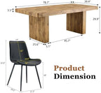 gopop 79" Modern Wood Dining Table Set for 8 with Faux Leather Chairs, Solid Farmhouse Dining Set, Sturdy Modern Rectangular Table for Kitchen, Dining Room or Living Space
