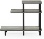 Pemberly Row 3-Tier Sofa Side Table, Engineered Wood, French Oak Gray/Black Finish, 31.5" W x 11.61" D x 25.63" H, Modern Style, Open Shelf Design, Sturdy Compact End Table for Living Room or Bedroom