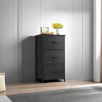 AODK Small Dresser for Bedroom Nightstand with 3 Storage Drawers, Black | Chest of Drawers End Table for Living Room, Closet Dresser with 3 Storage Drawers Organizer Clothes