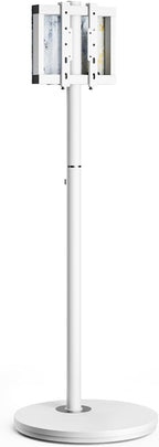 FITUEYES Small Rolling TV Cart for 24-48 Inch TVs, Height Adjustable, White | Minimalist Modern TV Floor Stand on Wheels, Fits Max VESA 200x200mm, Portable Smart Television Cart for Study, Master Series