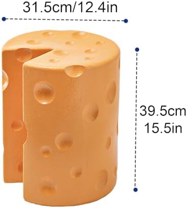Cheese Shaped Resin Footrest Stool, Cartoon Accent Seat for Bedroom Decor, Lightweight Garden Ottoman Side Table with Anti-Slip Base, Easy Care Home Furniture Accessory