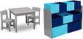Delta Children MySize Kids Table, 2 Chairs & Multi-Bin Toy Organizer Set with Storage Bins, 3 Piece