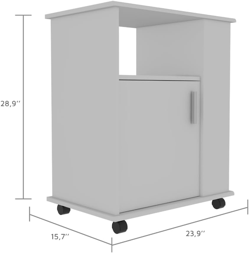 2 Piece Kitchen Set with Island and Microwave Pantry Cabinet | Interlocking mechanism for setup without tools assembly