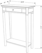 East at Main Marnie Blue Narrow Console Table for Entryway with Drawer | 23.75-inch slim hallway table with lower shelf, powder blue and natural wood finish, coastal furniture for small spaces