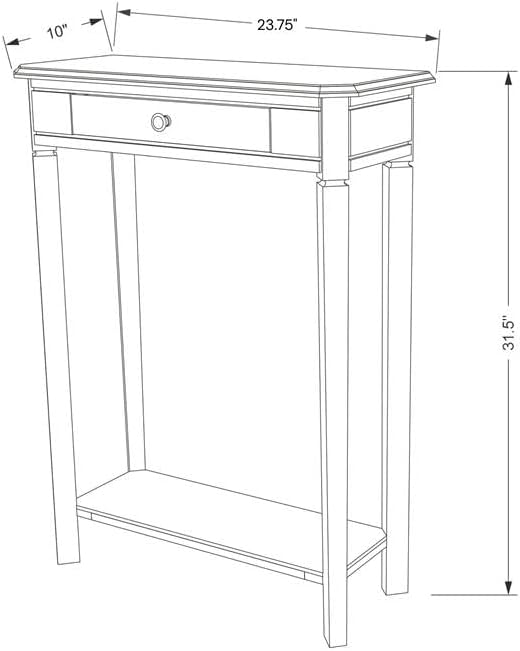 East at Main Marnie Blue Narrow Console Table for Entryway with Drawer | 23.75-inch slim hallway table with lower shelf, powder blue and natural wood finish, coastal furniture for small spaces