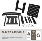 LUE BONA Outdoor Rocking Chairs Set, 3-Piece, HDPS Poly Porch Rockers with Table, Plastic Weather Resistant Rocking Chair Set for Outdoor Indoor, Garden, Backyard, 350lb, Black Chairs+Table