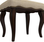 Hillsdale Hamilton Wood and Upholstered Backless Vanity Stool for Makeup Room and Bathroom, Burnished Oak