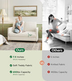 Welzona Loveseat, 51" Small Couch, Teddy Love Seat, Small Loveseat Sofa | Comfy Teddy Fabric, Tool-free Setup, Washable Covers, All-wood Small Sofa Couch for Living Room, Bedroom, Small Spaces, Brown