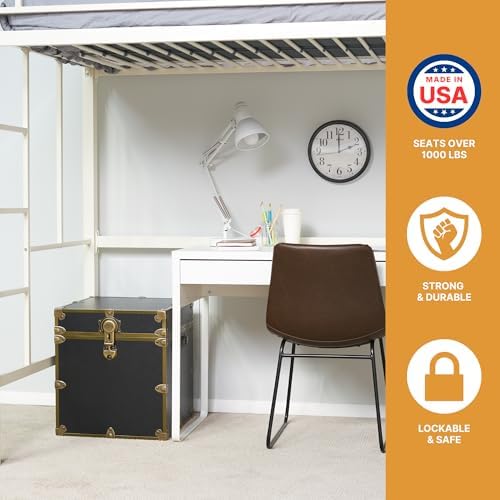 Rhino Classic College Dorm Cube Trunk, Antique Brass Storage Chest, Bench | 1500+ lb Capacity, Home Storage, Office Storage, Dorm Room, Coffee Table