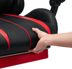 HOFFREE RGB Gaming Chair with Speakers Massage LED Lights Game Chair-Red | Bluetooth Computer Gaming Chair with Footrest Video Game Chair for Adults Ergonomic High Back Gamer Chair with Lumbar Support