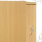 Pemberly Row 4-Door 4-Shelf Wood Kitchen Pantry, Beige Finish, 71.6 in. Height, Adjustable Shelves, Engineered Wood, Contemporary Storage Cabinet for Kitchen, Dining Room, Bathroom or Laundry Room