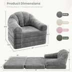 Yaheetech 93" Folding Sofa Bed Convertible Sofa Chenille, Gray