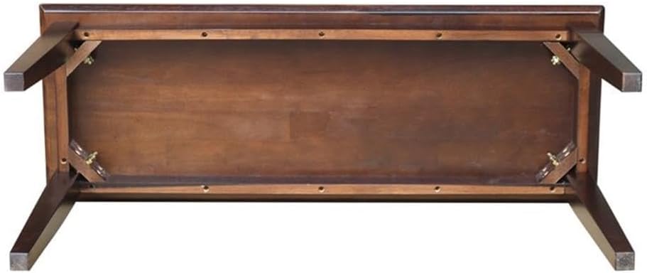 IC International Concepts, Shaker Styled Bench , 450lbs wt capacity, Solid Real Wood, Sturdy Parawood, Rich Mocha