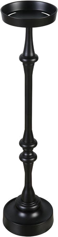 New Ridge Home Goods Round 26in. Steel Martini Side Table, Indoor/Outdoor, Black