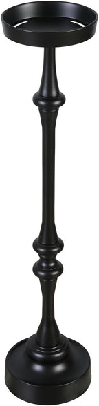New Ridge Home Goods Round 26in. Steel Martini Side Table, Indoor/Outdoor, Black