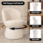 Kidol & Shellder Swivel Accent Chair Set of 4 Modern Comfy Swivel Barrel Dining Chair Upholstered Armchair Single Sofa Side Chairs for Dining Room Living Room Bedroom White