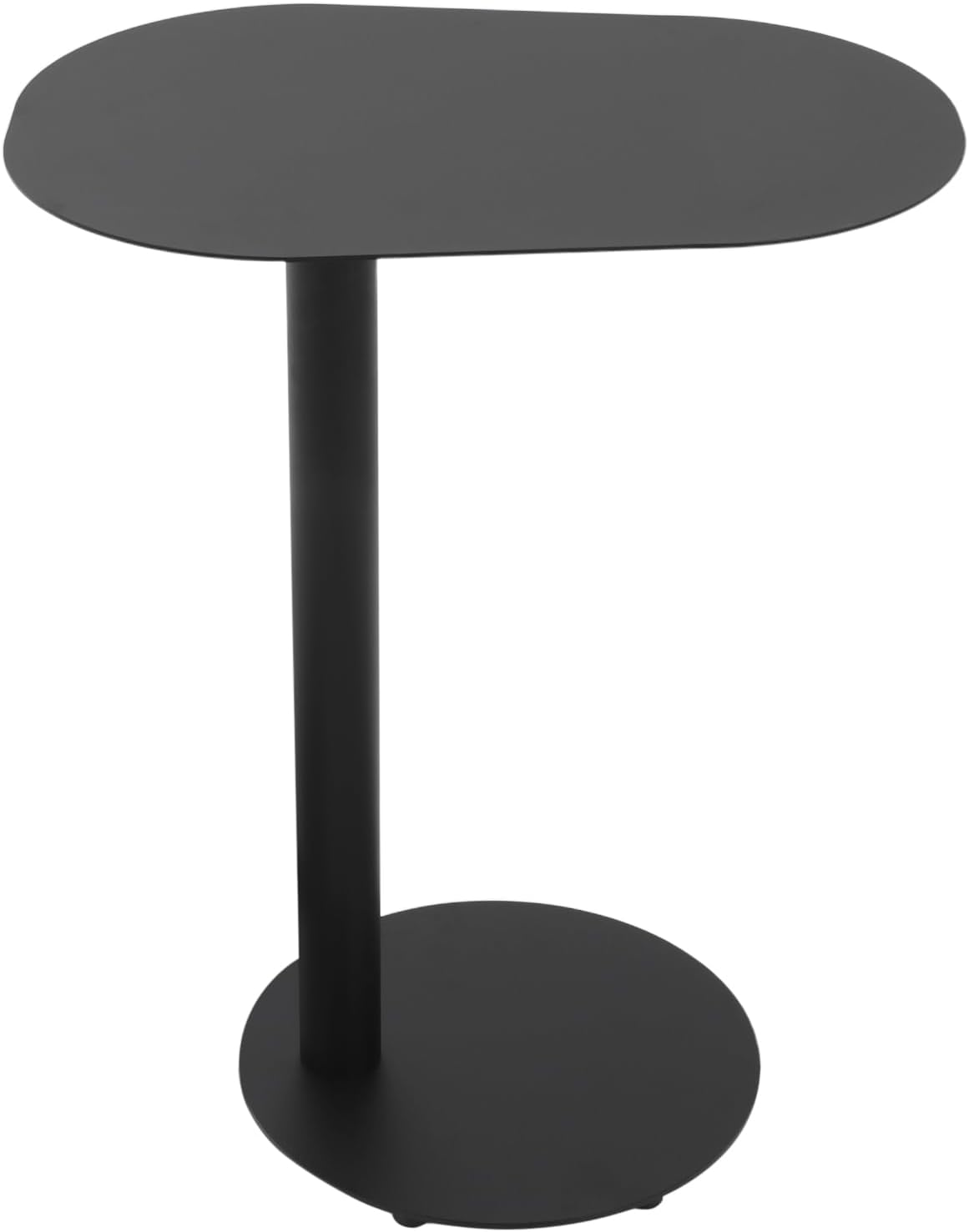 C-Shaped Side Table, Iron End Table, Couch Side Table for Living Room, Study Room, Bedroom & Office (Black)