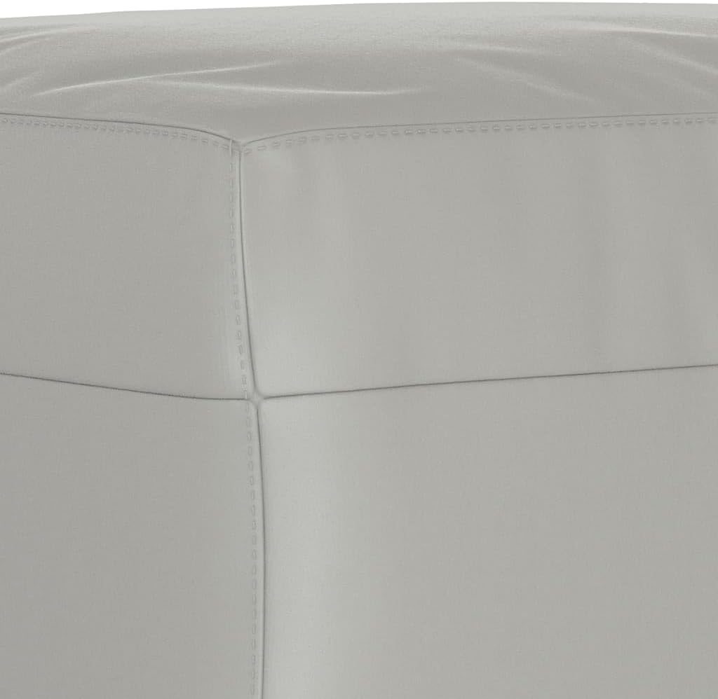 Modern Microfiber Footstool Light Gray 27.6x21.7x16.1 Inches, Sturdy Plywood Frame for Living Room or Bedroom