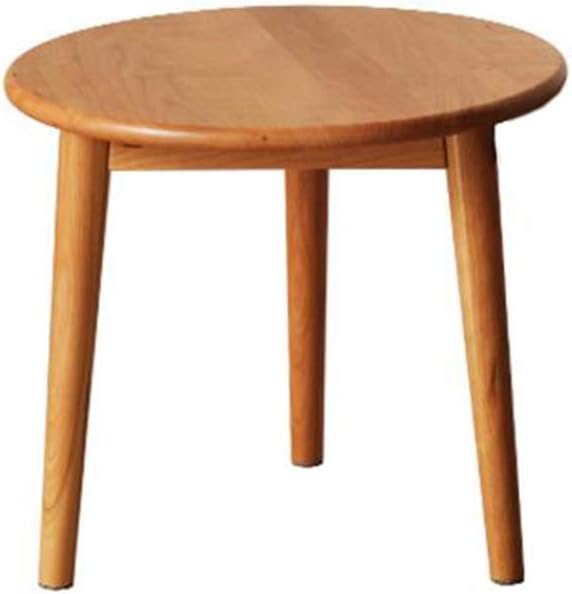 Telephone Table, End Table,Telephone Lighting Side Table,Round Solid Wood Dining Table,Living Room Sofa Side Table,Cherry Wood Round Table(Color:Wood,Size:19.6819.6818.11
