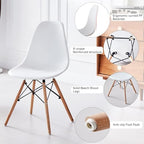 5-Piece Round Dining Set, 35.5" Kitchen Table Chairs Set of 4 | Space Saving Furniture, Plastic Seats, Solid Wood Legs, for Living Room Apartment Office Home, White