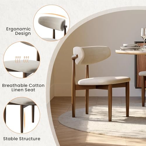 POVISON Round Dining Table Set, 47" Sintered Stone Dining Table with 4 Dining Chairs Set, Glossy White Sintered Stone Tabletop with Bronze Carbon Steel Pedestal