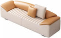 Modern Bed End Stool for Bedroom Living Room Bedside Long Bench Cloakroom Sofa Minimalist Couch Entryway(White+Orange,Small)