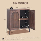 IFGET 92.63" W Modern Arched Sideboard Buffet Cabinet with Storage, Brown