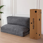 MAXYOYO Folding Sofa Bed, Extra Thick and Long Floor Sofa Convertible Chair with Washable Cover, Floor Couch Lounge Bean Bag Bed for Living Room, Dark Grey, 54x91 Inch | Extra Thick with Washable Cover, Chaise Lounge, Bean Bag Couch Bed for Bedroom