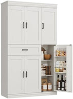 Garvee 70" Tall Kitchen Pantry Storage Cabinet,Modern Kitchen Hutch Cabinet | with Doors and Shelves, Freestanding Food Pantry with Large Storage Drawer for Dining Room and Household Organization