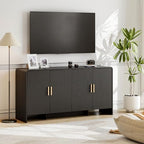 ONBRILL 60" Sideboard Buffet Cabinet with Adjustable Shelves Storage, Black