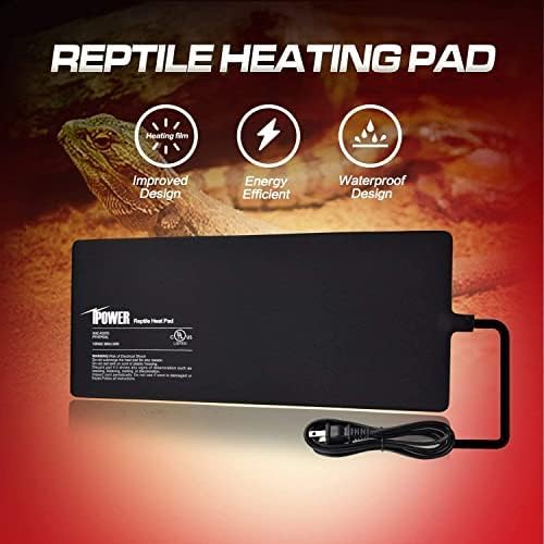 iPower 8 by 18-Inch 24W Reptile Heat Mat, LCD Digital Aquarium Thermometer, Under Tank Warmer Terrarium Heat Pad for Turtles Lizards Frogs and Other Small Animals, Multi Sizes