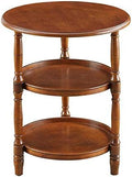 Telephone Table, Small Coffee Table,Telephone Side Table,Living Room Sofa Side Table,Three-Tier Storage Table,Round Solid Wood Table,2 Colors(Color:Walnut,Size:20.0720.07