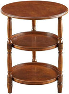 Telephone Table, Small Coffee Table,Telephone Side Table,Living Room Sofa Side Table,Three-Tier Storage Table,Round Solid Wood Table,2 Colors(Color:Walnut,Size:20.0720.07