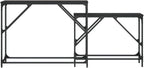 Nesting Console Tables 2 Pack Black Engineered Wood | Metal Frame, Industrial Style, Space Saving, Versatile for Living Room or Hallway
