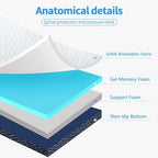 Folding Mattress Single Size,6" Trifold Foldable Sofa for Camping,White | Memory Foam Tri Portable Trifold Mattress Topper Single with Breathable & Washable Cover, 75"×25"×6"