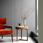 Telephone Table, Round Small Side Table,Sofa Corner end Table,Telephone Solid Wood Side Table,Negotiating Table,Solid Wood Support Legs(Color:Walnut,Size:18.8918.8920.07i