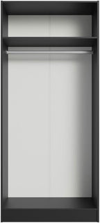 Madesa Kitchen Pantry Storage Cabinet with 2 Doors, Ample Shelf and Hanging Space 31 Inch Utility Armoire Organization Unit - Black