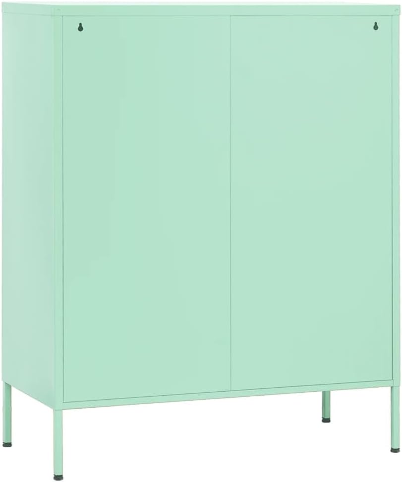Mint Steel Storage Cabinet 13.8" W x 31.5" L x 40" H, Adjustable Shelves 198 lb Load, Slim Metal Cupboard for Bathroom, Pantry, Living Room & Kitchen, Small Space Organizer