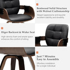 Swivel Dining Chairs, Mid Century Modern Chairs with Arms and Curved Back