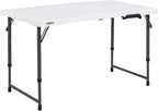 LIFETIME Fold-in-Half Adjustable Folding Table, 4 Foot