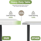4ft Folding Table 2 Pack, Heavy Duty Plastic Card Table with Foldable Steel Legs, Metal Frame Support up to 400 lb, Portable for Indoor, Outdoor, Picnic, Camping, Dining, Party, White