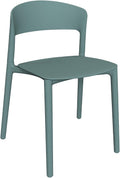 LESHI Plastic Dining Chairs,Modern Dining Chairs Quick Assembly Simple Kitchen Chairs for Indoor or Outdoor (Cyan Blue, 3 Pack)