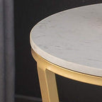 Telephone Table, Side Table Nordic Modern Living Room Marble Coffee Table Iron Art Telephone Table Bedroom Bedside Table 2 Tier Mini Round Table Storage Shelf，Gold (Color