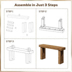 HOKYHOKY Solid Wood Entryway Table, 59-Inch Long Farmhouse Console Tables | Rectangular Behind Couch Table, Wooden Sofa Tables, Hallway, Entrance, Foyer, Living Room