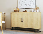 HUAHUU Sideboard Buffet Cabinet with Storage, 54.3" Fluted Tambour, Adjustable Shelves, Mid Century Modern Console for Living Room Kitchen