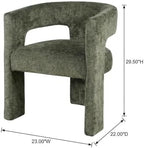 Jofran Gwen Jacquard Upholstered Accent Chair, Modern Luxury Plush Sculptural Armchair for Dining Room or Living Room, Chairs Living Room, Forest, Set of 4