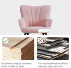 Yaheetech Accent Chair, Upholstered Armchair with Metal Legs, Pink | Linen Fabric Reading Chair, Modern and Elegant Side Chair for Living Room Bedroom Office Vanity Lounge Waiting Room